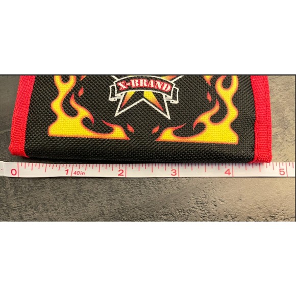 NEW-Mens/Boys Tri Fold Wallet -X-Brand Extreme Wallet -Fire Flames Velcro - Picture 7 of 9